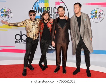 LOS ANGELES, CA - November 19, 2017: Imagine Dragons - Ben McKee, Daniel Wayne Sermon, Daniel Platzman & Dan Reynolds At The 2017 American Music Awards At The Microsoft Theatre LA Live