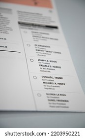 Los Angeles, CA - November 3 2020: California General Election Ballot 