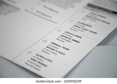 Los Angeles, CA - November 3 2020: California General Election Ballot 