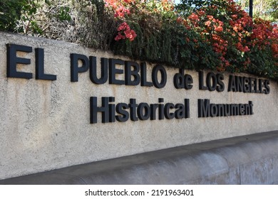 LOS ANGELES, CA - OCT 18: El Pueblo De Los Angeles Historical Monument, Also Known As Los Angeles Plaza Historic District, In California, As Seen On Oct 18, 2018. 