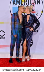 LOS ANGELES, CA. October 09, 2018: Ashlee Simpson & Evan Ross At The 2018 American Music Awards At The Microsoft Theatre LA Live.
