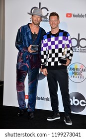 LOS ANGELES, CA. October 09, 2018: Florida Georgia Line, Tyler Hubbard & Brian Kelley At The 2018 American Music Awards At The Microsoft Theatre LA Live.
