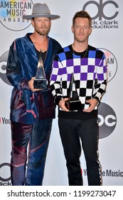 LOS ANGELES, CA. October 09, 2018: Florida Georgia Line, Tyler Hubbard & Brian Kelley At The 2018 American Music Awards At The Microsoft Theatre LA Live.
