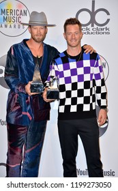 LOS ANGELES, CA. October 09, 2018: Florida Georgia Line, Tyler Hubbard & Brian Kelley At The 2018 American Music Awards At The Microsoft Theatre LA Live.
