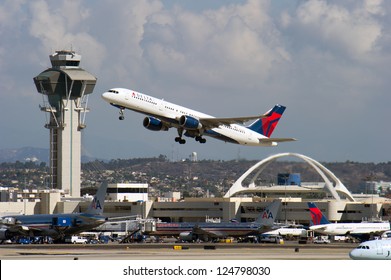 LOS ANGELES, CA - OCTOBER 23: A Delta Airlines passenger jet takes off from Los Angeles International Airport in Los Angeles, CA on October 23, 2012. Delta flies 160 million passengers to 59 nations.