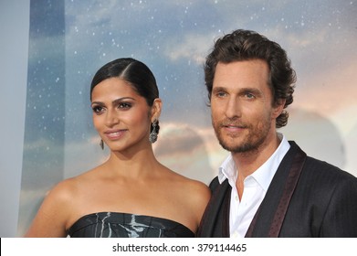 LOS ANGELES, CA - OCTOBER 26, 2014: Matthew McConaughey & wife Camila Alves McConaughey at the Los Angeles premiere of his movie Interstellar at the TCL Chinese Theatre, Hollywood.