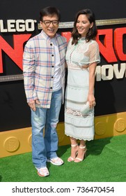 LOS ANGELES, CA - September 16, 2017: Jackie Chan & Olivia Munn at the premiere for "The Lego Ninjago Movie" at the Regency Village Theatre, Westwood
