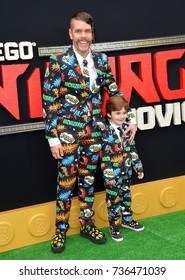 LOS ANGELES, CA - September 16, 2017: Perez Hilton & Mario Amando Lavandeira III at the premiere for "The Lego Ninjago Movie" at the Regency Village Theatre, Westwood