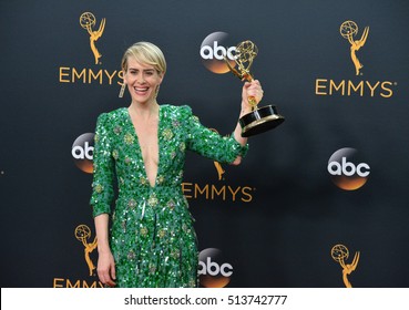 LOS ANGELES, CA. September 18, 2016: Actress Sarah Paulson At The 68th Primetime Emmy Awards At The Microsoft Theatre L.A. Live.