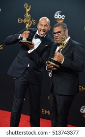 LOS ANGELES, CA. September 18, 2016: Keegan-Michael Key & Jordan Peele At The 68th Primetime Emmy Awards At The Microsoft Theatre L.A. Live.