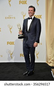 LOS ANGELES, CA - SEPTEMBER 20, 2015: Mad Men star Jon Hamm at the 67th Primetime Emmy Awards at the Microsoft Theatre LA Live. 