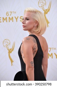 LOS ANGELES, CA - SEPTEMBER 20, 2015: Lady Gaga at the 67th Primetime Emmy Awards at the Microsoft Theatre LA Live.