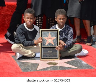 LOS ANGELES, CA. September 7, 2016: Usher's Sons Naviyd Ely Raymond & Usher Raymond V At Usher's Hollywood Walk Of Fame Star Ceremony.