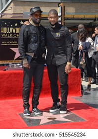 LOS ANGELES, CA. September 7, 2016: Singer/actor Usher & Singer Will.I.Am At Usher's Hollywood Walk Of Fame Star Ceremony.