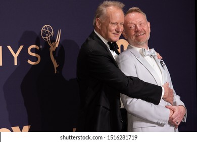 LOS ANGELES, CA / US - SEPTEMBER 22 2019: Stellan Skarsgård (L) And Jared Harris Pose In The Press Room During The 71st Emmy Awards At Microsoft Theater On September 22, 2019