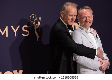 LOS ANGELES, CA / US - SEPTEMBER 22 2019: Stellan Skarsgård (L) And Jared Harris Pose In The Press Room During The 71st Emmy Awards At Microsoft Theater On September 22, 2019