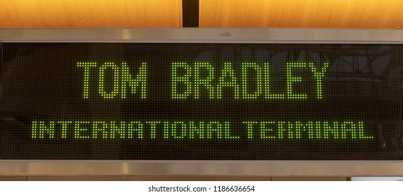 Los Angeles, CA / USA - 09/19/2018: Tom Bradley International Airport Sign