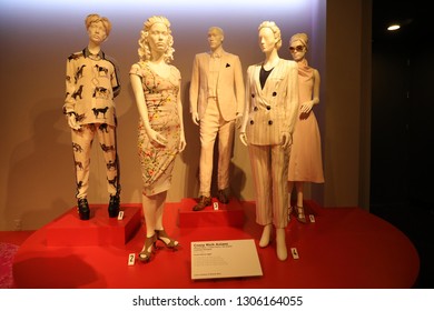 Los Angeles, CA / USA - 2/5/2019: Costumes From 2019 Oscar-nominated Movies On Display At FIDM/Fashion Institute Of Design & Merchandising Museum.