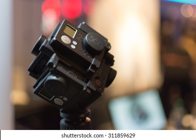 Los Angeles, CA - USA - August 29, 2015: 360-Degree Virtual Reality Camera System During VRLA Expo, Virtual Reality Exposition, Event At The Los Angeles Convention Center In Los Angeles.