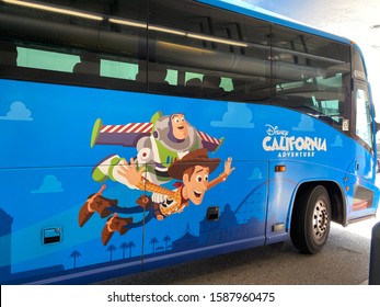 Los Angeles, CA, USA - DEC 2, 2019: Disney Land Bus California Adventure 