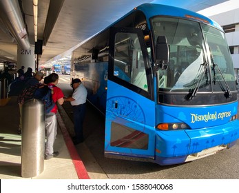 Los Angeles, CA, USA - DEC 2, 2019: Disney Land Bus California Adventure 