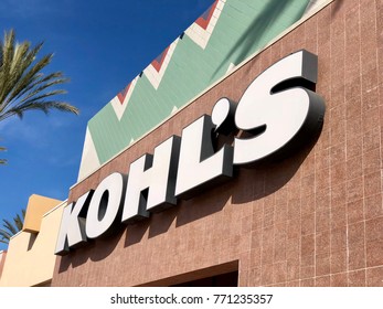 LOS ANGELES, CA, USA - DEC 8, 2017: Cerrito Open Sopping Mall, Khol's Business Sign Store  Front.