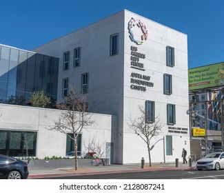 Los Angeles, CA, USA - February 18, 2022: Exterior Of The Los Angeles LGBT Center - Anita May Rosenstein Campus Building In Los Angeles, CA.