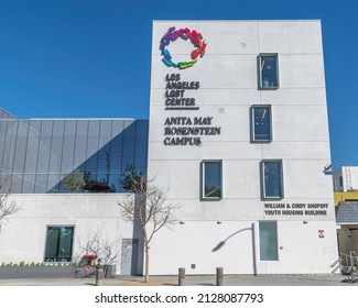 Los Angeles, CA, USA - February 18, 2022: Exterior Of The Los Angeles LGBT Center - Anita May Rosenstein Campus Building In Los Angeles, CA.