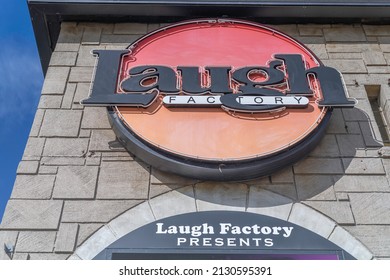 Los Angeles, CA, USA - February 28, 2022: Exterior Of The Famous Laugh Factory Comedy Club On Sunset Boulevard In Los Angeles, CA.