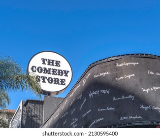 Los Angeles, CA, USA - February 28, 2022: Exterior Of The Comedy Store Comedy Club On Sunset Boulevard In Los Angeles, CA.