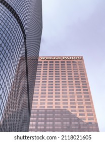 Los Angeles, CA, USA - January 31, 2022: Exterior Of Wells Fargo Center In Downtown Los Angeles, CA.