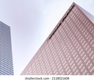 Los Angeles, CA, USA - January 31, 2022: Exterior Of Wells Fargo Center In Downtown Los Angeles, CA.