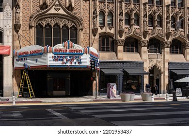 Los Angeles, CA, USA - July 11, 2022: The United Artists Theater Located In The Downtown District Of Los Angeles. It Was Designed By The Architect C. Howard Crane For The United Artists Film Studio.