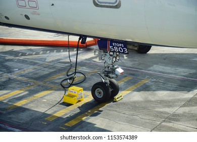 Los Angeles, CA /USA - June 09 2018: Delta Airplane Maintenance