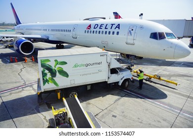 Los Angeles, CA /USA - June 09 2018: Delta Airplane Maintenance