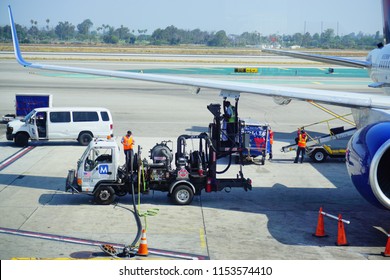 Los Angeles, CA /USA - June 09 2018: Delta Airplane Maintenance