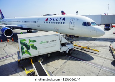 Los Angeles, CA /USA - June 09 2018: Airplane Maintenance