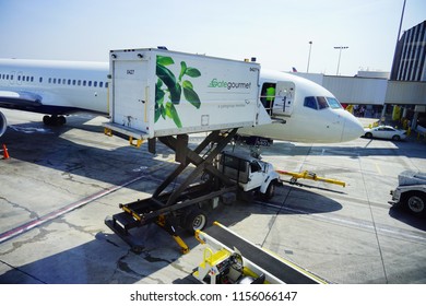 Los Angeles, CA /USA - June 09 2018: Airplane Maintenance