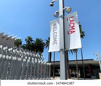 Los Angeles, CA (USA) - June 18, 2019. Urban Light by contemporary artist Chris Burden at the Los Angeles County Museum of Arts.