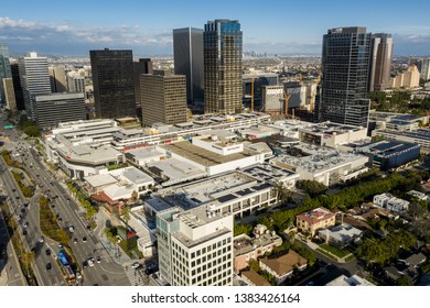 LOS ANGELES, CA, USA - MARCH 15, 2019: Aerial Photo Of Downtown Century City CA