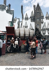 Los Angeles, CA, USA - March 26 2017: butterbeer truck at The Wizarding World of Harry Potter in universal studios