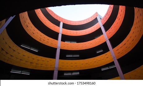 Los Angeles, CA / USA - May 20, 2020: Empty Spiral Parking Lot In Los Angeles