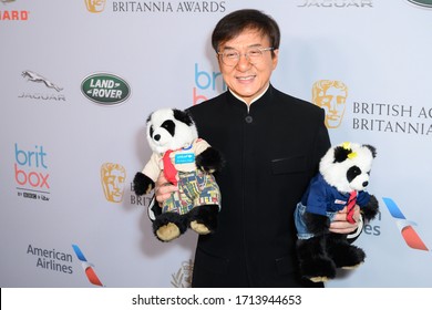 LOS ANGELES, CA / USA - October 25, 2019: Jackie Chan walks the red carpet at 2019 British Academy Britannia at on October 25, 2019 at The Beverly Hilton Hotel 