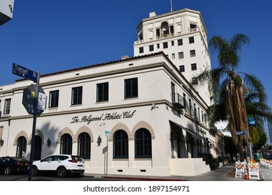 Los Angeles, CA, USA - October 9, 2019: The Hollywood Athletic Club On Sunset Boulevard.