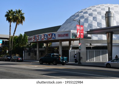 Los Angeles, CA, USA - October 9, 2019: Pacific Theatres' Cinerama Dome Movie Theater On Sunset Boulevard In Hollywood.