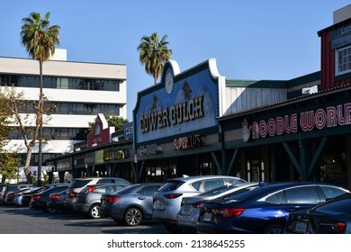 Los Angeles, CA, USA - October 9, 2019: Exterior of the Western-themed Gower Gulch mall.