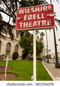 Los Angeles, CA / USA - September 11, 2020: Exterior Of The Historic Wilshire Ebell Theatre With Retro Neon Sign.