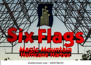 Los Angeles - California - 06-08-2010: Six Flags Magic Mountain Sign
