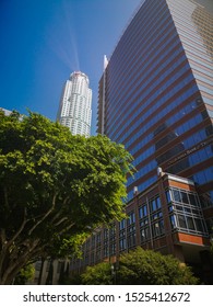 Los Angeles, California - 2 February 2019: US Bank Tower And California Bank & Trust In Downtown LA