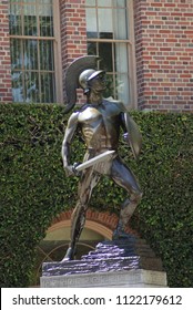 Los Angeles, California - (6/27/2018) University Of Southern California's Tommy Trojan Mascot And Statue. 